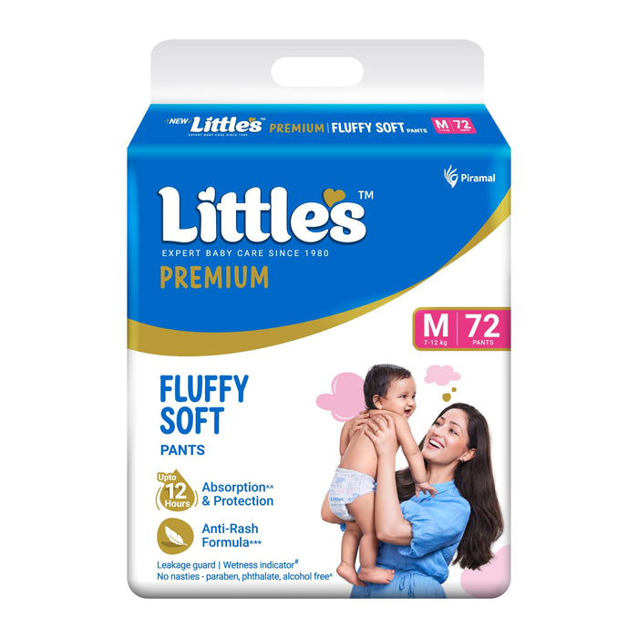 Little's Premium Baby Diapers M Size Pants – 72 Count